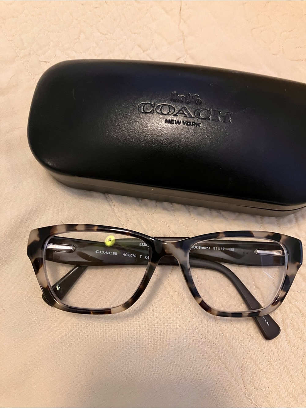 Coach Women's Gray Tortoiseshell Rectangular Eyeglass Frames